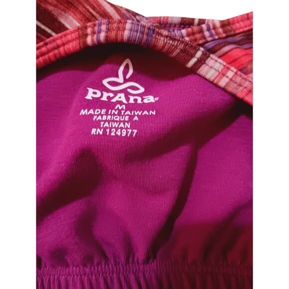 PRANA Built-in Bra Athletic Sporty Dress Medium Empire Waist Artsy Print Stretch - Picture 5 of 8